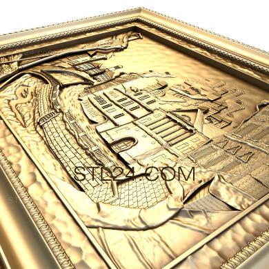 Панно художественные (Старая набережная, PH_0142) 3D модель для ЧПУ станка
